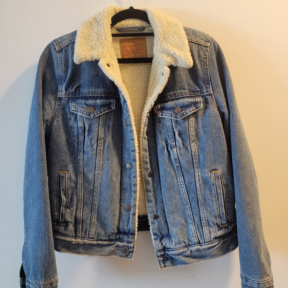 Denim Sherpa-Lined Jacket